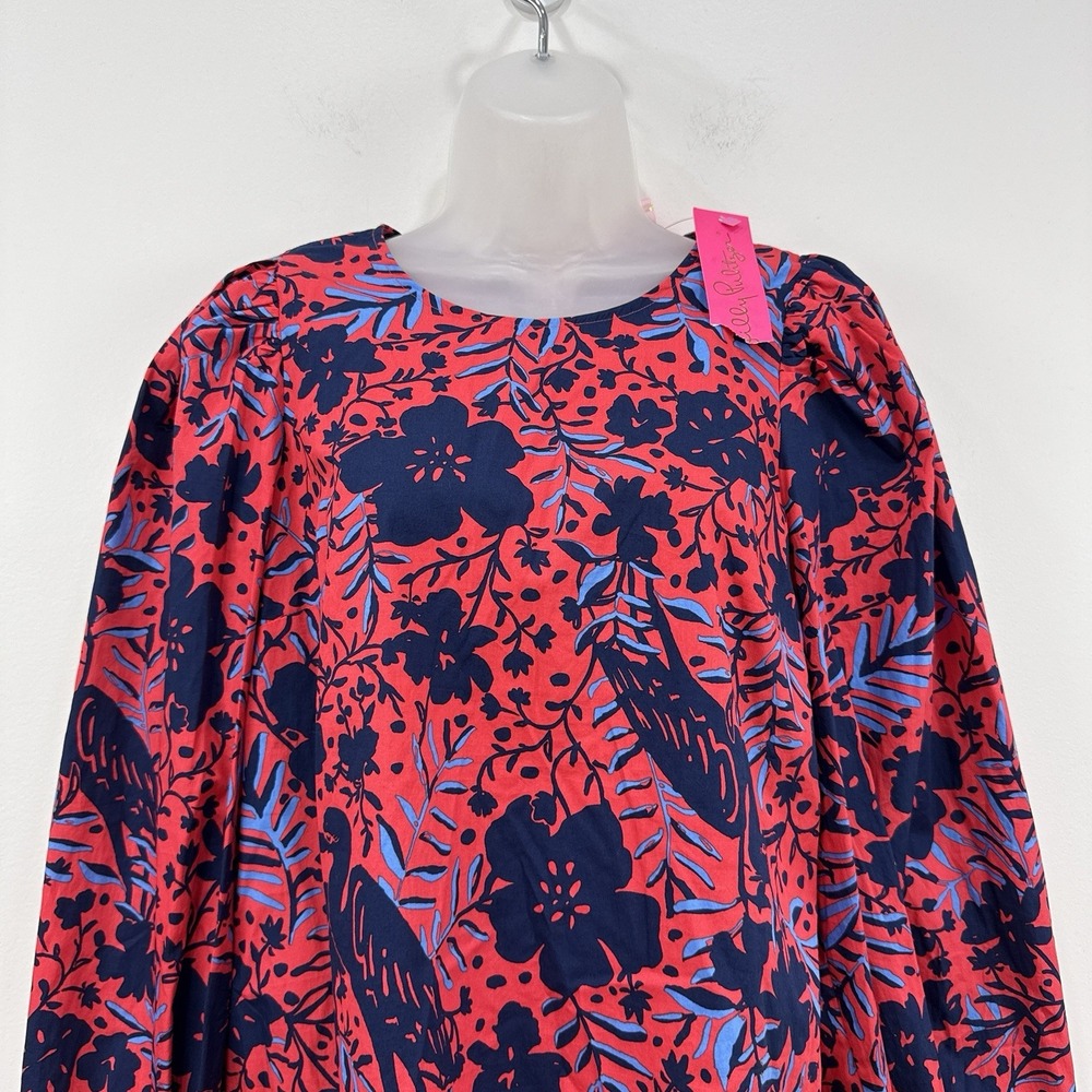 Lilly Pulitzer Lynnley Long Sleeve Top M NWT Heron My Own Resort Preppy Floral - Picture 9 of 13